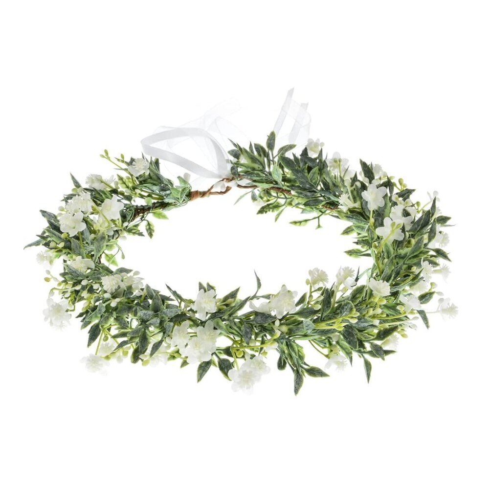 White Baby's Breath Flower Crown Eucalyptus Wedding Headpiece for Bridesmaids
